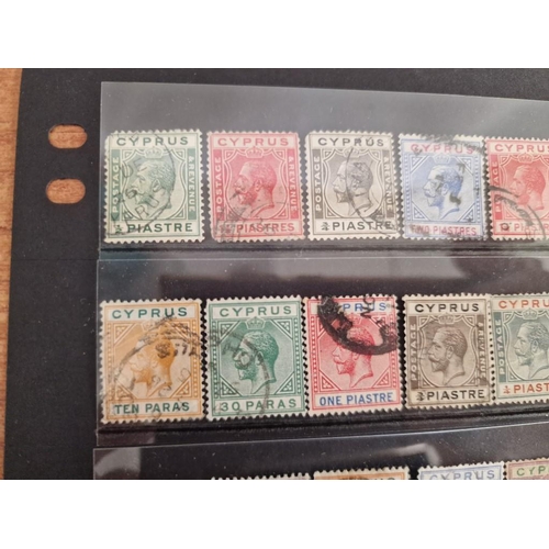 107 - Collection of Antique Cyprus Postage Stamps; King George V, Circa 1910-1925), (63)