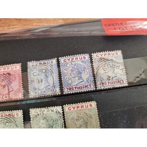 112 - Collection of Antique Cyprus Postage Stamps; Queen Victoria, Circa 1880's - 1890's, (9)