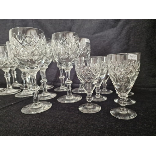 198 - Large Collection of Matching Crystal Glasses; 6 x Red Wine Glasses, 5 x White White Glasses and 6 x ... 