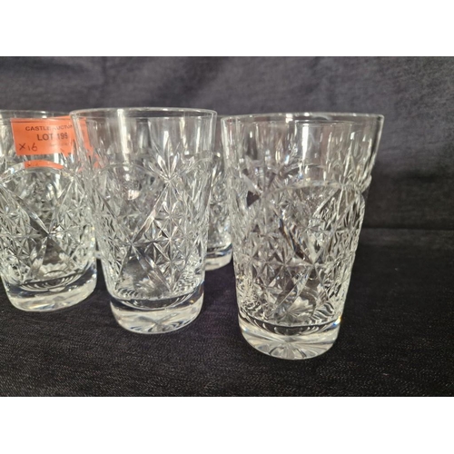 199 - Collection of Glassware /  3 x Sets; 6 x Vintage Water Glasses, 6 x Crystal Glasses and 4 x Crystal ... 