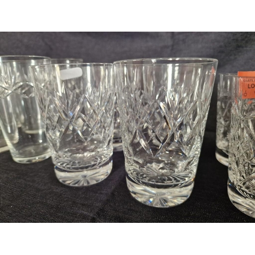 199 - Collection of Glassware /  3 x Sets; 6 x Vintage Water Glasses, 6 x Crystal Glasses and 4 x Crystal ... 