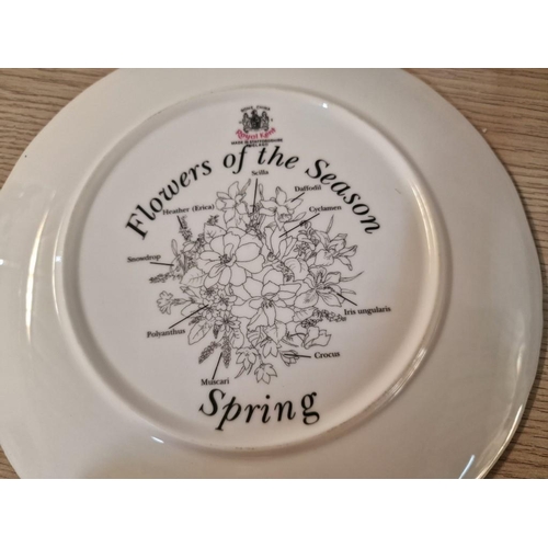 119 - 3 x Vintage Royal Kent Bone China Plates with 'Flowers of the Season' Decoration, Together with Roya... 