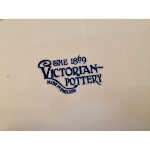 120 - 2 x Vintage 'The 1869 Victorian Pottery' Cream Colour Baking Mold / Pie or Shortbread Biscuit Dishes... 