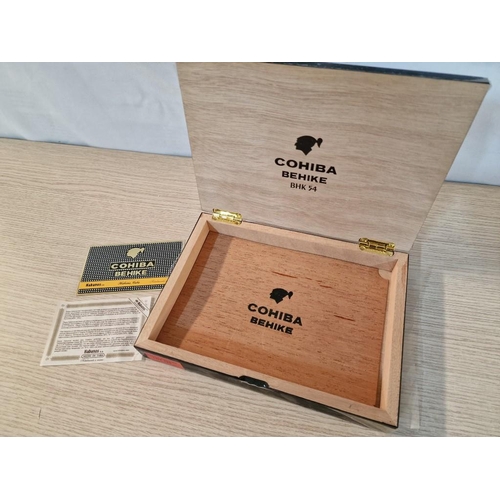 122 - Cohiba 'Behike' Cedar Wood Cigar Box (Empty), Habana, Cuba, Black Colour Finish