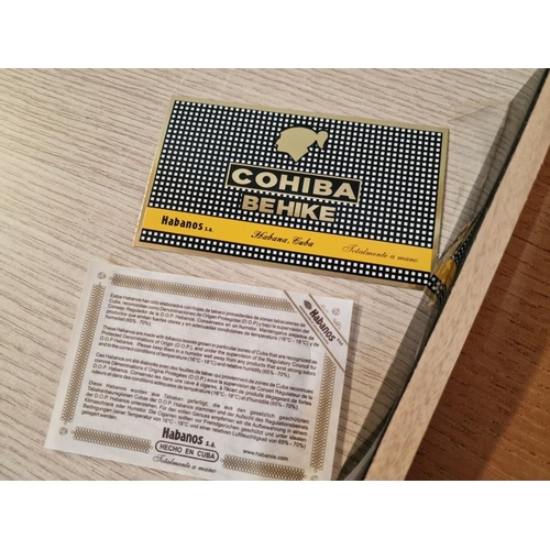 122 - Cohiba 'Behike' Cedar Wood Cigar Box (Empty), Habana, Cuba, Black Colour Finish