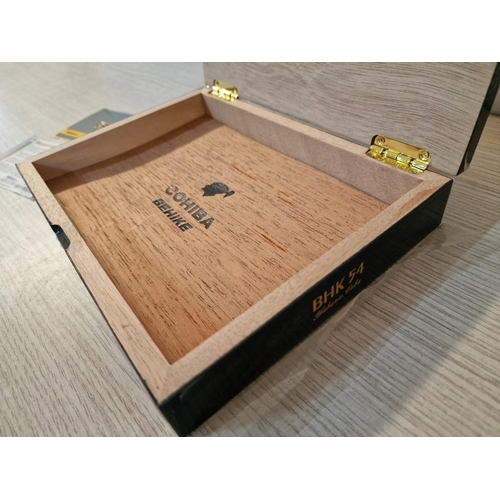 122 - Cohiba 'Behike' Cedar Wood Cigar Box (Empty), Habana, Cuba, Black Colour Finish