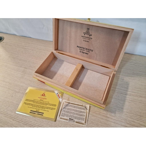 124 - Montecristo '25 Supremos' Cigar Box (Empty), Habana, Cuba, in Yellow Colour Finish