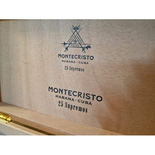 124 - Montecristo '25 Supremos' Cigar Box (Empty), Habana, Cuba, in Yellow Colour Finish