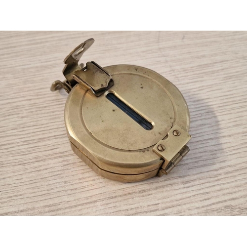 13 - Brass Cased Compass, (Approx. Ø: 8cm)