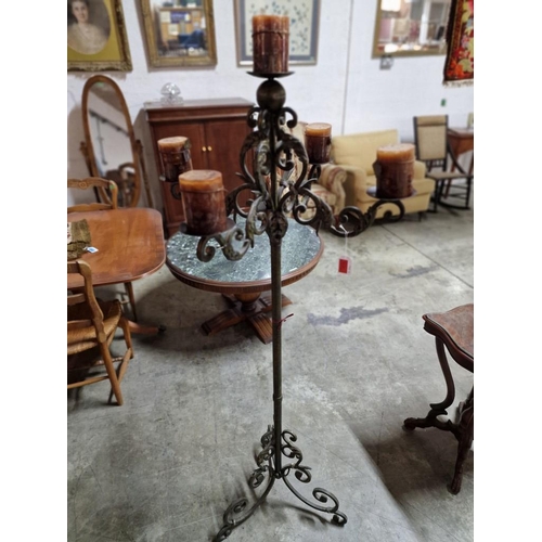 179 - Decorative Metal Floor Standing Candelabra with 4-Arm and Centre Candle, (Approx. H: 169cm),