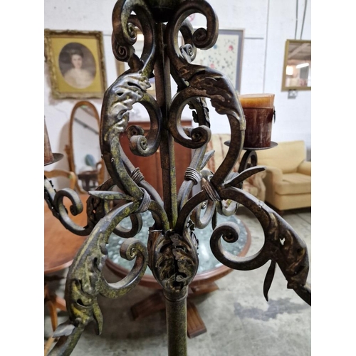 179 - Decorative Metal Floor Standing Candelabra with 4-Arm and Centre Candle, (Approx. H: 169cm),