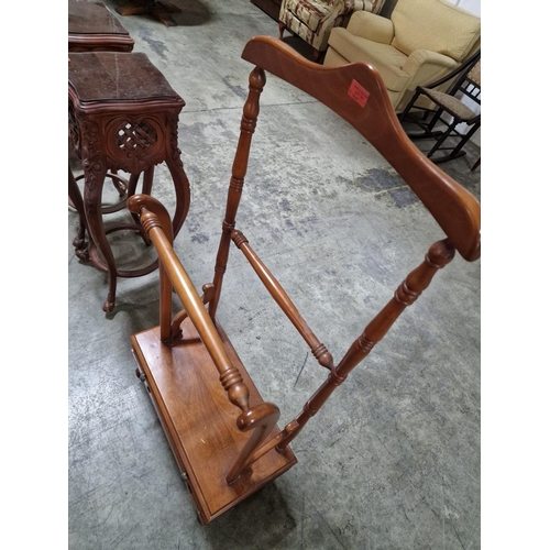 184 - Classical Style Free-Standing Valet / Suit Stand with Lower Drawer, (a/f), (Approx. H: 126cm)