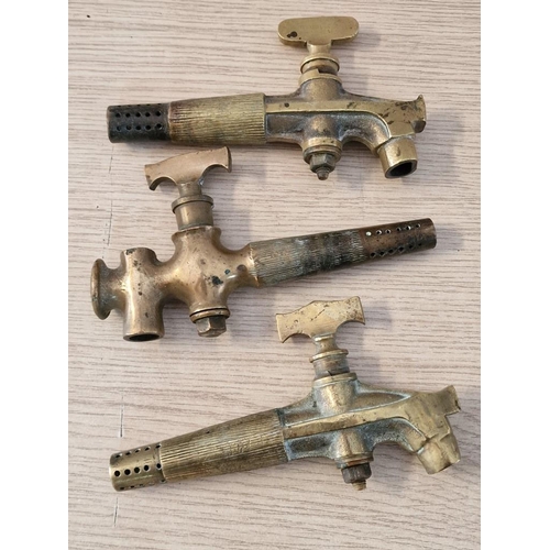 21 - 3 x Vintage Brass Beer Taps for Barrels, (3)