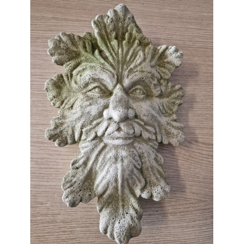 46 - 'Green Man' Wall Hanging Concrete Garden Face / Ornament, (Approx. 33 x 22cm)