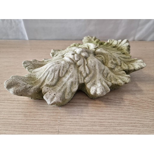 46 - 'Green Man' Wall Hanging Concrete Garden Face / Ornament, (Approx. 33 x 22cm)