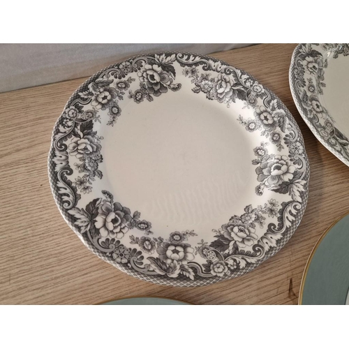 57 - Collection of 7 x Named Porcelain Dinner Plates; 4 x Royal Doulton 'Rose Elegans', Pair of Spode 'De... 