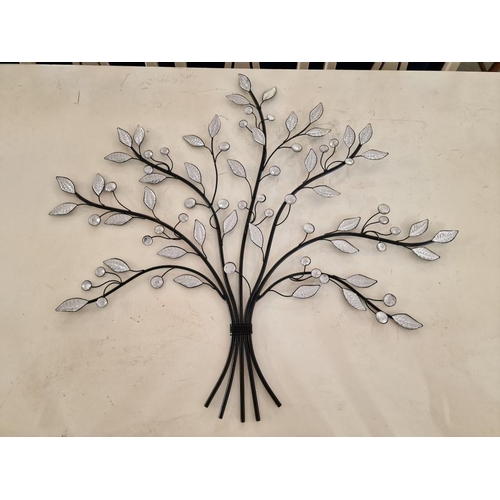 61 - Decorative Wall Hanging; Metal Tree with Crystal Effect Leaves, (Approx. 70 x 80cm Overall)