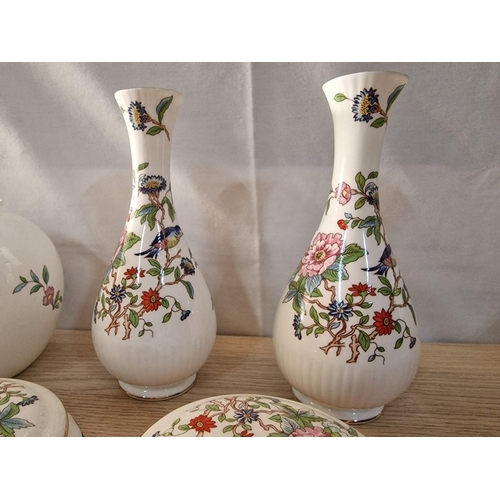 203 - Collection of Aynsley 'Pembroke' Fine English Bone China; Pair of Vases, Pair of Lidded Dishes, Ging... 