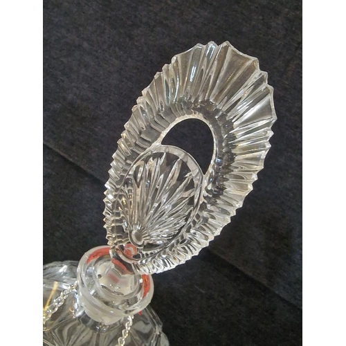 162 - Decorative French Crystal Decanter with Large Feature Stopper, Together with 'Port' White Metal Deca... 