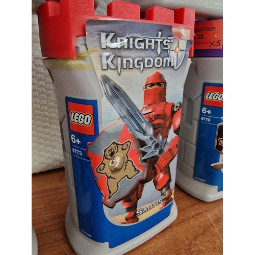 26 - Collection of LEGO 'Knights Kindgom' Figures in Original Boxes; #8770 Danju, 8773 Santis, 8774 Vlade... 