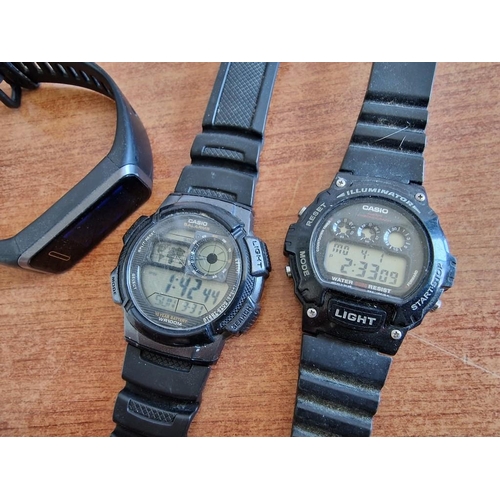 147 - Casio 3198 and Casio 3225 Digital Watches * Running When Lotted *, Together with Huawei ADS-B29 Fitn... 