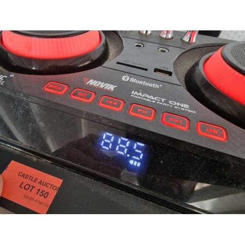 150 - Novik Neo 'Impact One' DJ System, with LED Lights, Bluetooth, FM Radio, Mains & Rechargeable Battery... 