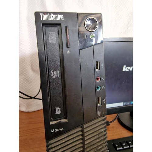 151 - Desktop Computer Lot: Lenovo ThinkCentre M82 Tower, Windows 10 Pro, Core i3, Together with Philips 1... 