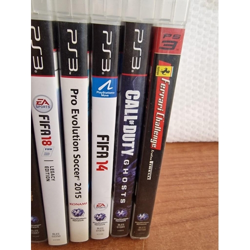 25A - Sony PS3 (PlayStation 3), (Model: CECH-4203C), with 2 x Controllers, Microphone and Collection of Ga... 