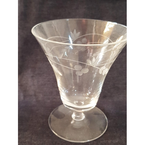 216 - Vintage Crystal Glasses with Decorative Engraved; 6 x Water / Long Drink Glasses with Thistle engrav... 