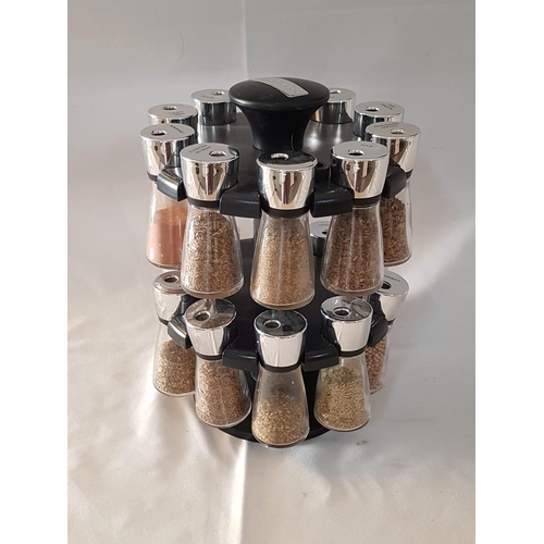 91 - Cole & Mason Hudson 20 Jars Filled Spice Carousel (Approx. H:31 x Ø22cm)