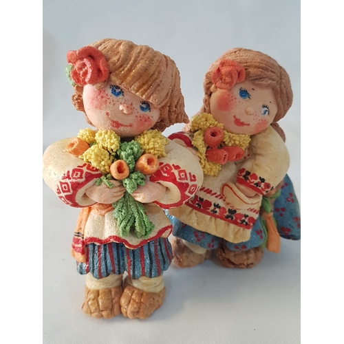 92 - Vintage Rare Collection of Valentina Petunia Figurines in Traditional Russian Outfit Figurines Are D... 