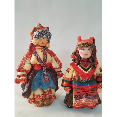 92 - Vintage Rare Collection of Valentina Petunia Figurines in Traditional Russian Outfit Figurines Are D... 