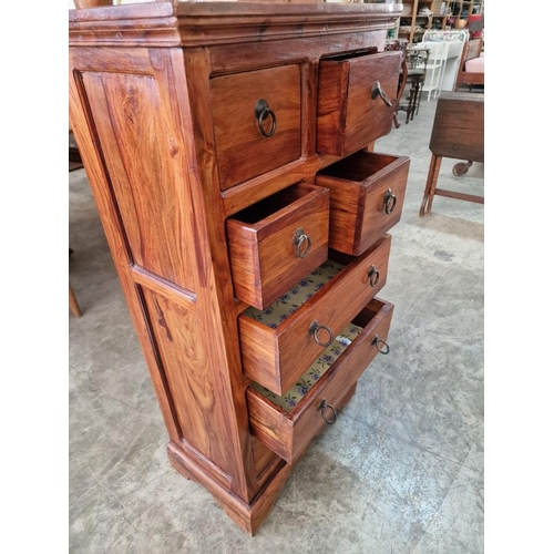 146 - Solid Wood 7-Drawer Chest of Drawers with Metal Ring Handles, (Approx. 54 x 31 x 107cm)