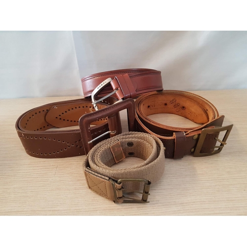 219 - 4 x  Unisex Belts (3 x Leather and One Other)