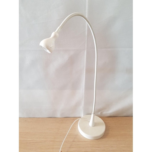 220 - Modern Lamps in White; Desk Lamp and Computer Lamp (2pcs)