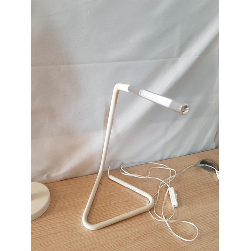 220 - Modern Lamps in White; Desk Lamp and Computer Lamp (2pcs)