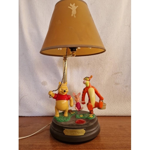 79 - Vintage Disney 'Pooh & Friends' (Winnie the Pooh, Tigger and Piglet) Table / Bed Side Lamp,  (Model:... 