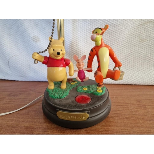 79 - Vintage Disney 'Pooh & Friends' (Winnie the Pooh, Tigger and Piglet) Table / Bed Side Lamp,  (Model:... 