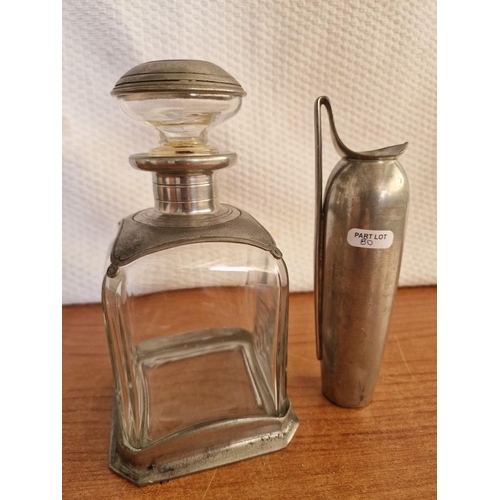 80 - Vintage Pewter & Glass 'Etain' Decanter with Markers Stamp to Base, Together with 'Etain' Pewter Jug... 