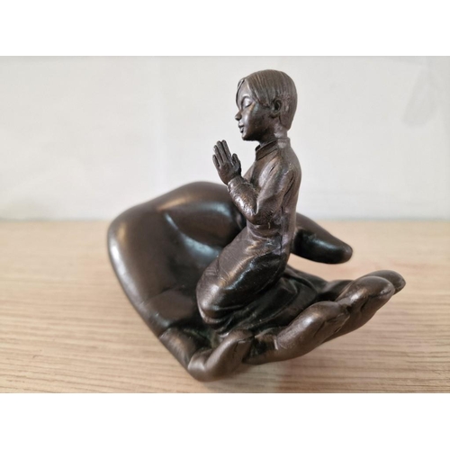 59 - 'Genisis Fine Arts' Mullingar Ireland, Bronze Effect Resin Sculpture of 'Praying Child Hand', (Appro... 