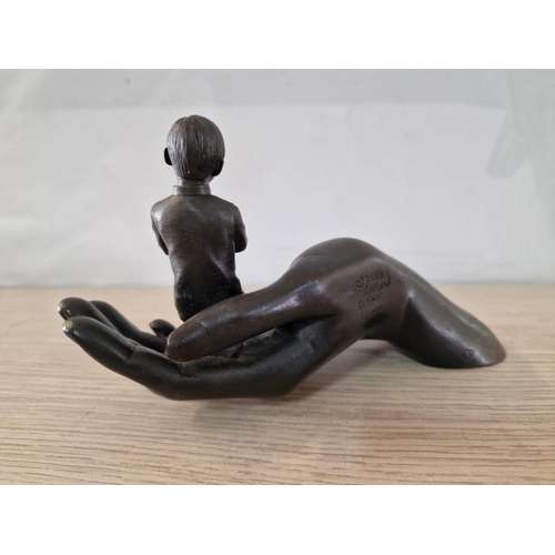 59 - 'Genisis Fine Arts' Mullingar Ireland, Bronze Effect Resin Sculpture of 'Praying Child Hand', (Appro... 