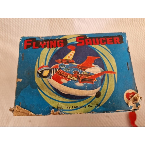 781 - 2 x Vintage Tin Space Age Toys; Bump & Go Space Ship X-52 #126 with Original Box, Together with 'Fly... 