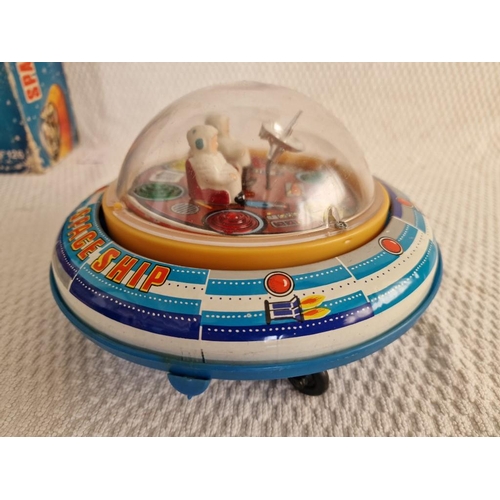 782 - 2 x Vintage Tin Space Age Toys; Bump & Go Space Ship X-52 #126 with Original Box, Together with 'Ech... 