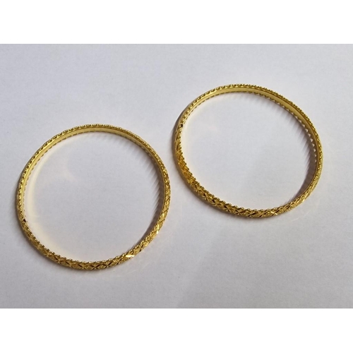 Pair of Decorative 22ct Gold Bangle Bracelets, (Approx. Ø: 6.3cm ...