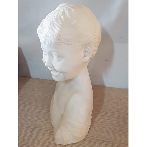 124 - Small Boy - Alabaster (?) Bust (Approx. H:29 x W:27cm)