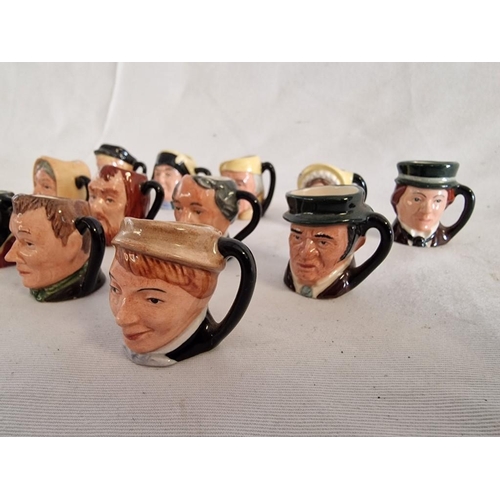 32 - Set of 12 x Miniature Royal Doulton Porcelain Toby Jugs, Fun Collection of Charles Dickens Character... 