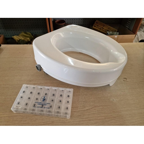 54 - Toilet Seat Riser, Together with Pill Dispenser / Organiser, (2)