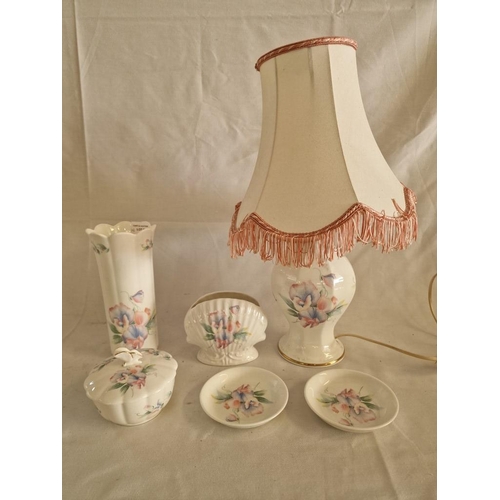 58 - Collection of Aynsley 'Little Sweetheart' Fine Porcelain; Table / Side Lamp (Basic Test and Working)... 