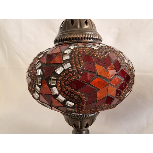 71 - Set of 3 x Matching Mosaic Glass Table / Side Lamps, (Approx. 39 x 16cm Overall), * Working When Lot... 