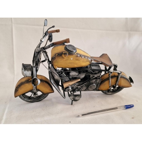 73 - Metal Model of a Motorbike, (Approx. 30 x 17cm Overall)